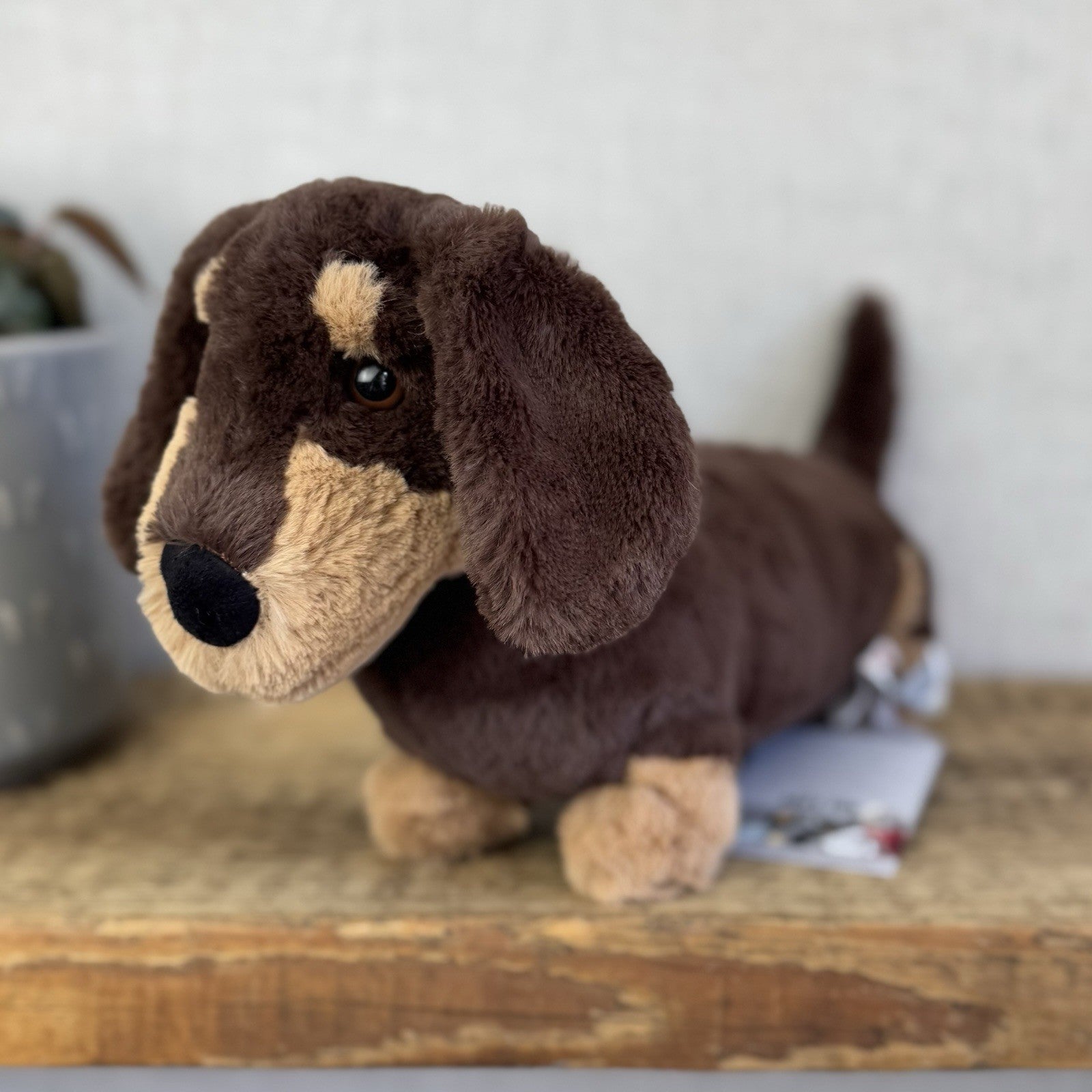 Jellycat Otto Sausage Dog - Brown/tan Sausage Dog Beanie Soft Toy Plush 14"