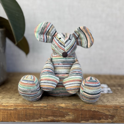 Muji Yarn Mouse - Recycled Yarn Mouse Beanie (Jellycat Collab) Small Mouse 5”