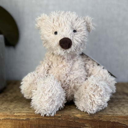 Jellycat Small Biscuit Bear - Curly Off White Small Beanie Bear Rare Retired 7"