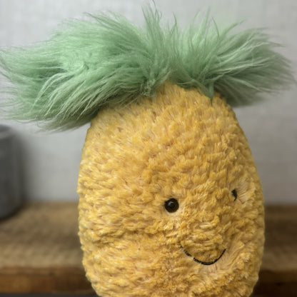 Jellyc Amuseable Pineapple - Medium Pineapple Beanie Plush Fluffy 12"