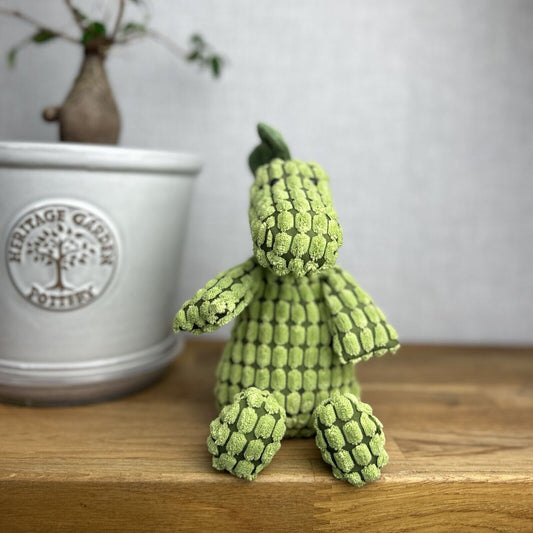 Jellycat Doppy Dino - Cordy Dino Small - Green & Dark Green 10” (1)