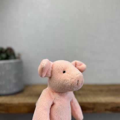 Marks & Spencers Small Pink Piglet Beanbag Soft Toy - Vintage Pig Plush 8”