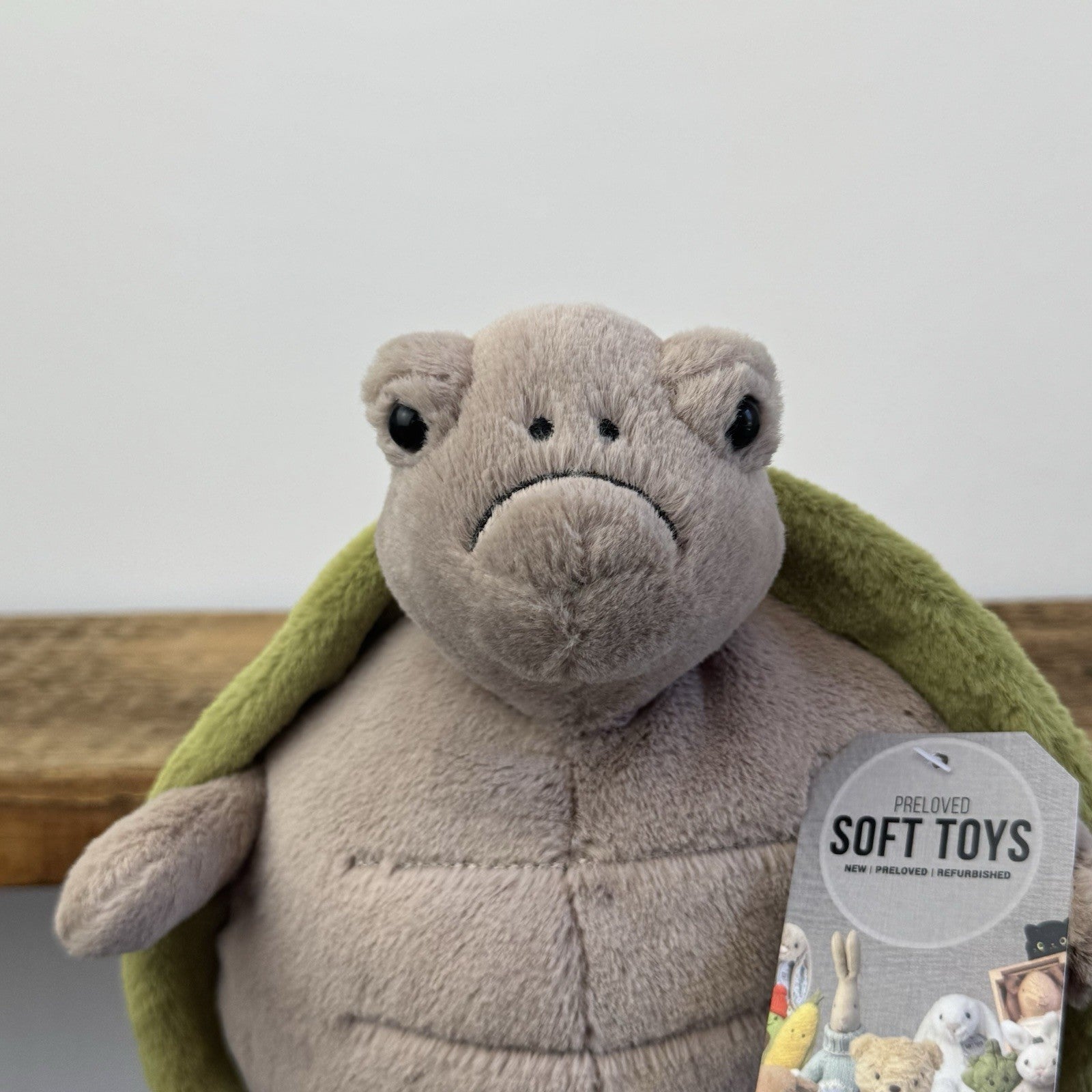 Jellycat Timmy Turtle - Grumpy Turtle Soft Toy Beanie Sad Face Turtle 10"
