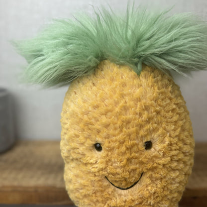 Jellyc Amuseable Pineapple - Medium Pineapple Beanie Plush Fluffy 12"