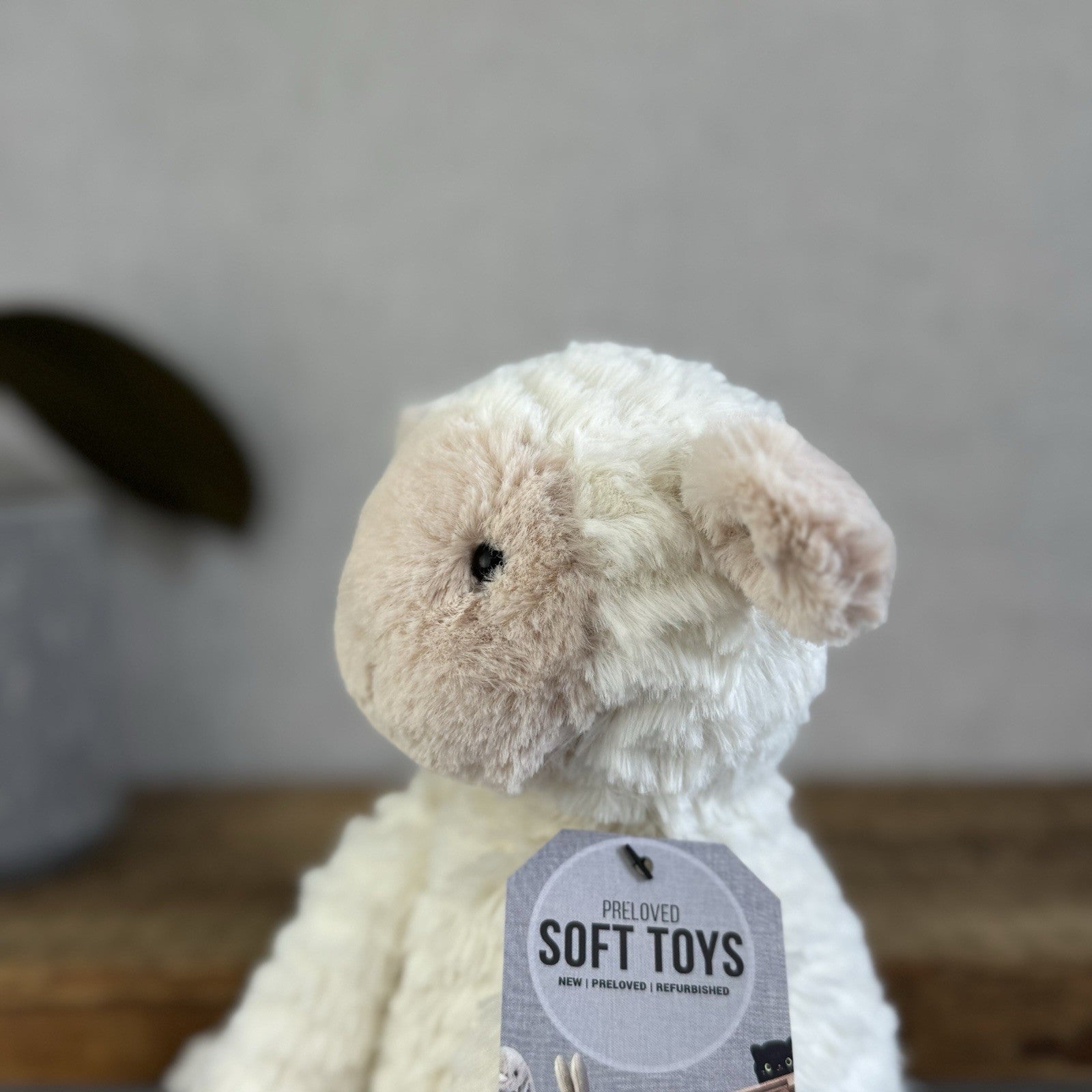 Jellycat Medium Fuddlewuddle Lamb Beige Face Textured Sheep Beanie 9" (#2)