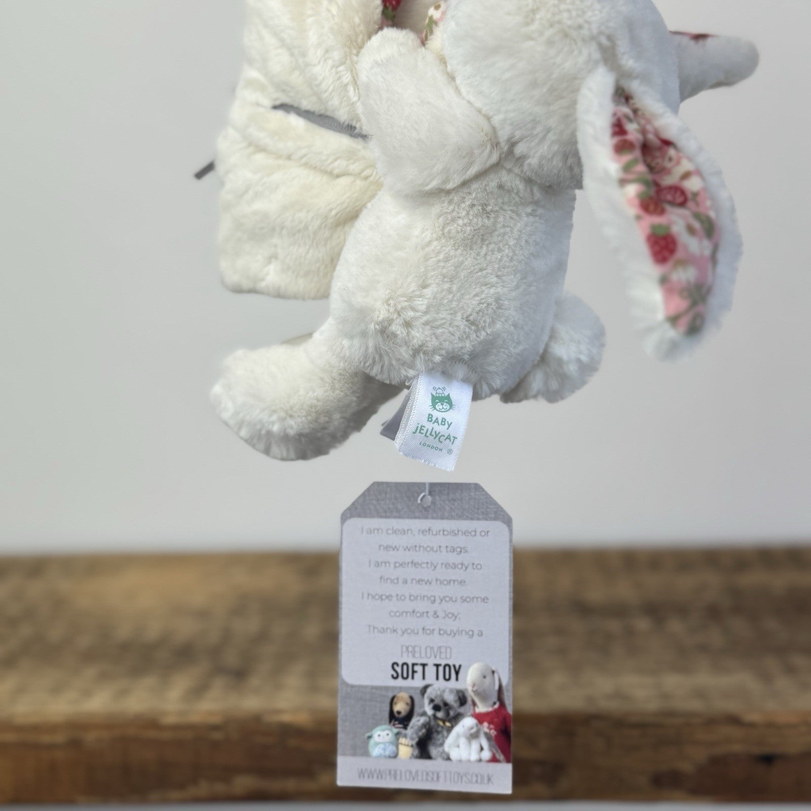 Jellycat Bashful Bunny Soother Bloosom Cream 'Berry 'Bunny Comforter NWOT