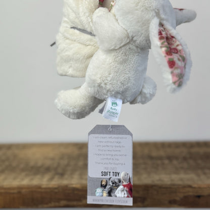 Jellycat Bashful Bunny Soother Bloosom Cream 'Berry 'Bunny Comforter NWOT