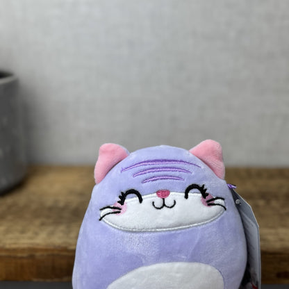 Squishmallow Claires Exclusive Jingles Purple/White Cat Squish Small 5"