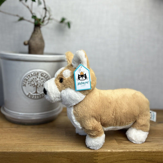 Jellycat Betty Corgi - Corgi Dog Soft Toy Plush Beanie - Medium Dog Plush 9"