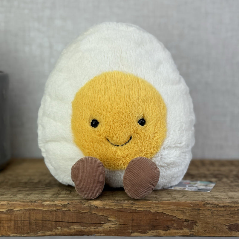 Jellycat Large Amuseable Egg - Large Smiling Egg Plush Beanie Retired 10"