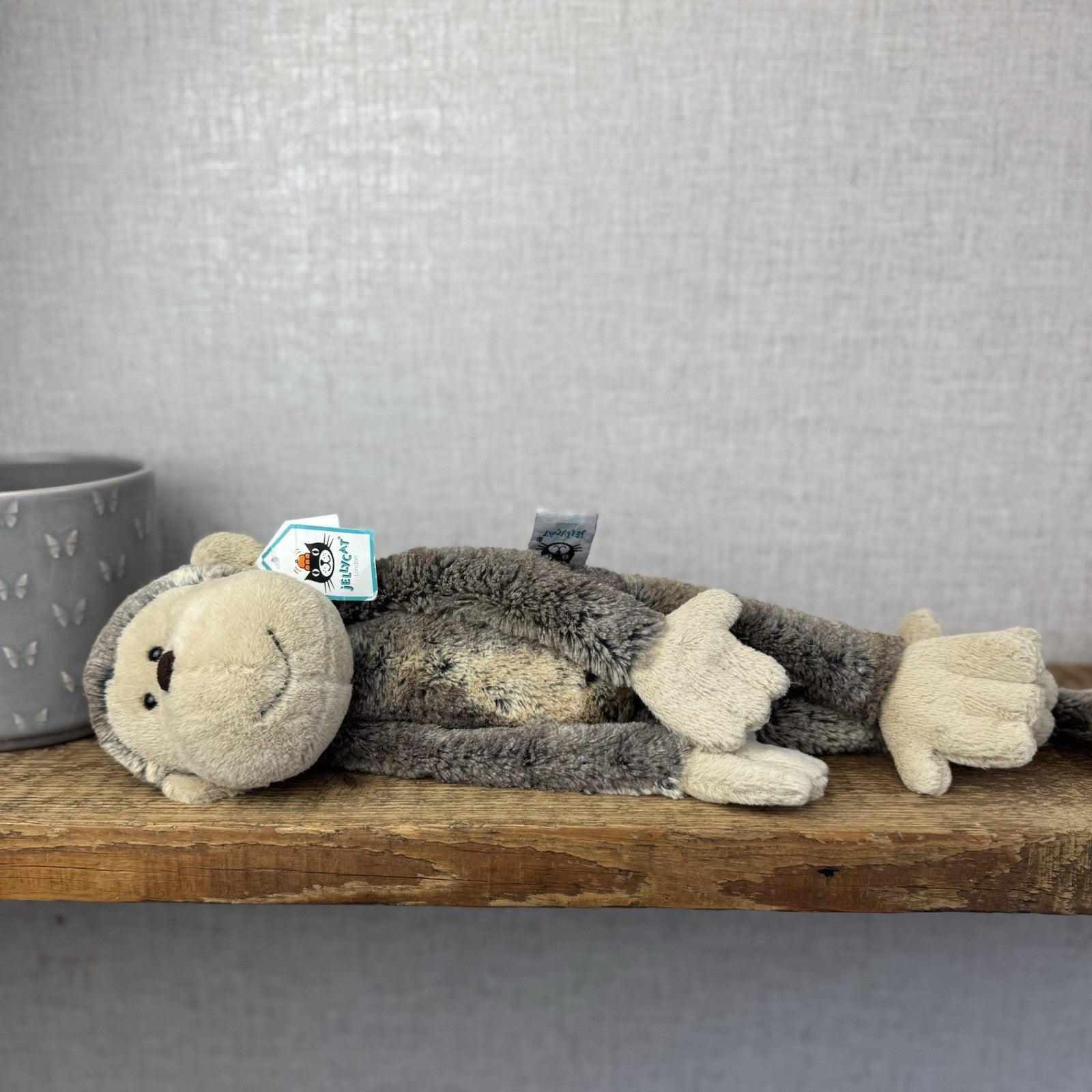 Jellycat Medium Mattie Monkey - Woodland Grey/Brown Mix Monkey With Tags 16"