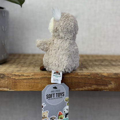 Jellycat Tiny Peanut Owl - Tiny Grey Fluffy Owl Jellycat - Soft Plush Beanie 4"