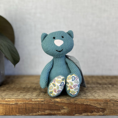 Jellycat Little Cashmina Cat - Blue Knitted Jellycat Kitten Beanie Small 7” Rare