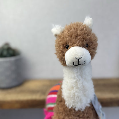 John Lewix X Jellycat Poncho Llama - Curly LLama Beanie Soft Toy Medium 12"