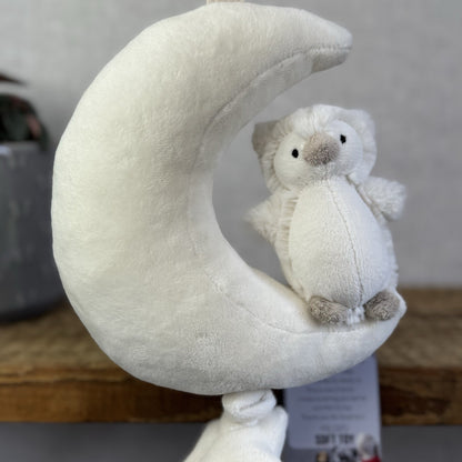 Jellycat Snowy Owl Musical Pull - Baby Owl Musical Toy Pram Pushchair Lullaby