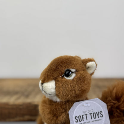 Living Nature Animal Soft Toy - Miniature Squirrel Soft Toy Beanie Realistic 5"