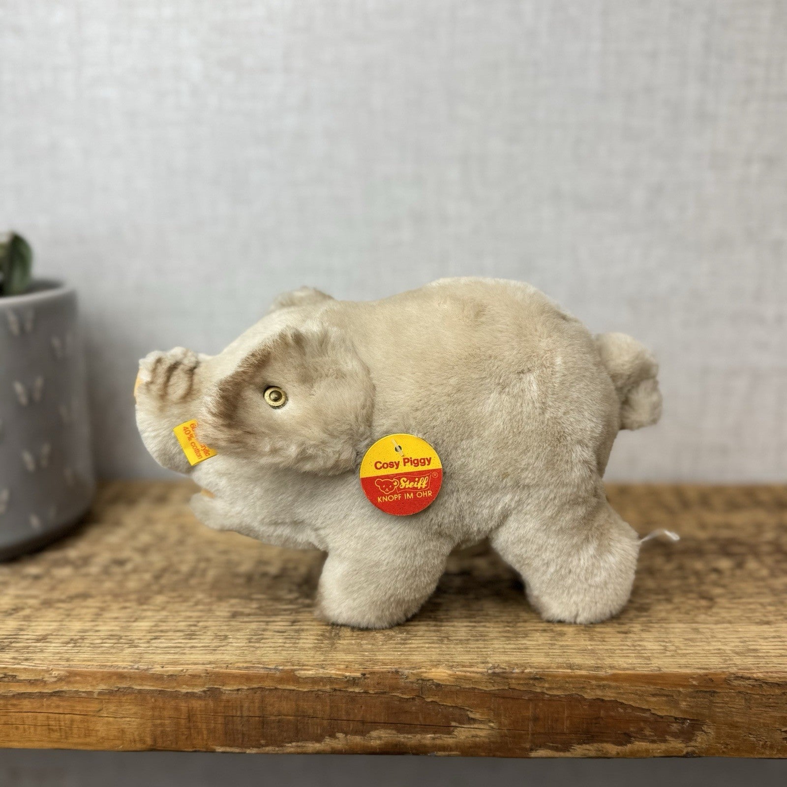 Steiff Cosy Pig - Small Vintage Piglet Soft Toy Collectible With Tags - 5414/18