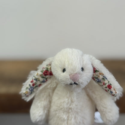 Jellycat Tiny Cream Blossom Bunny- Mini Cream Bunny Blossom/Floral Ears 5"