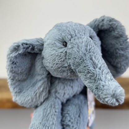 Jellycat Medium Huggady Elephant - Blue Beanie Elephant Rare/Retired 11"