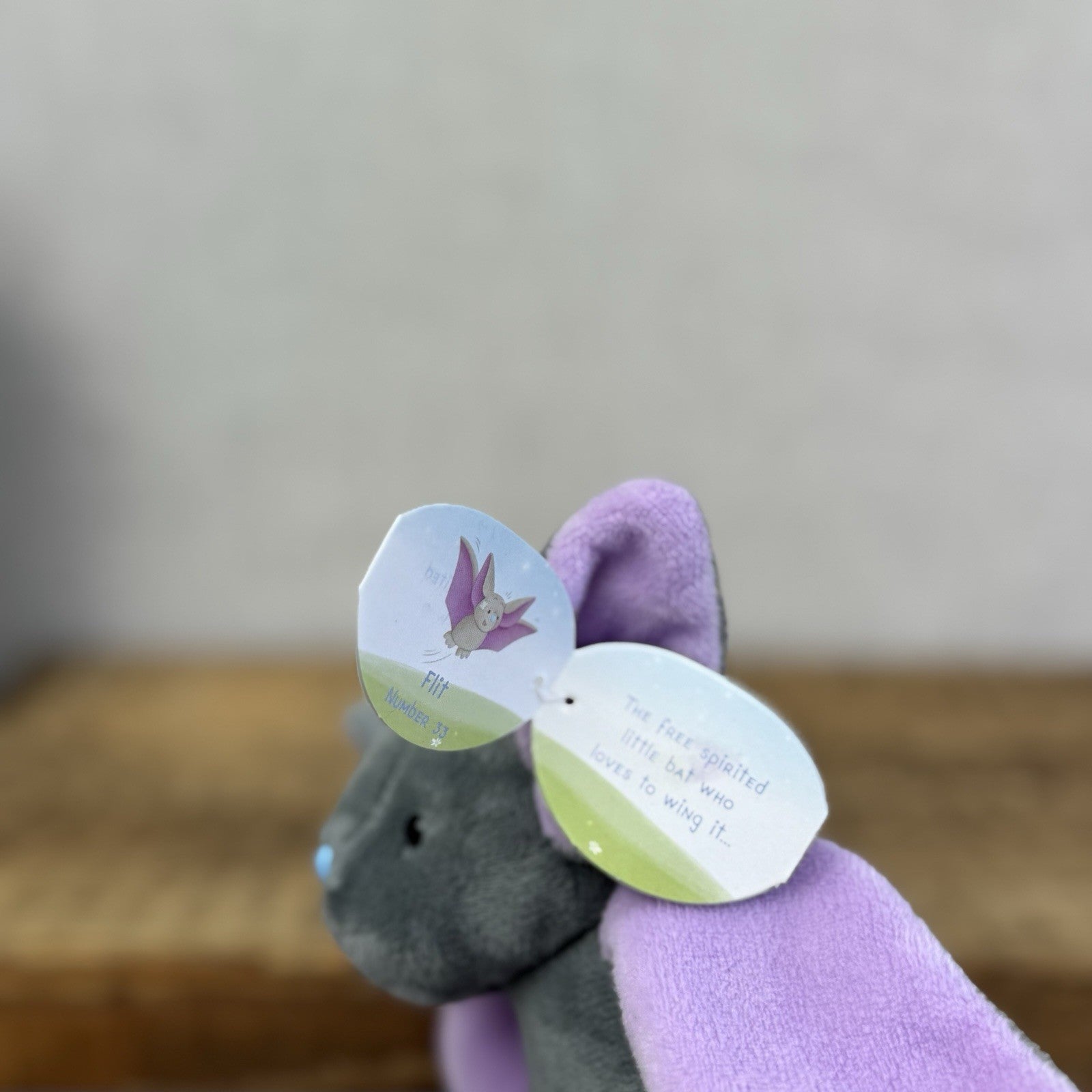 Blue Nose Friends Flit The Bat - Tagged Mini Bat Beanie Plush Halloween Purple