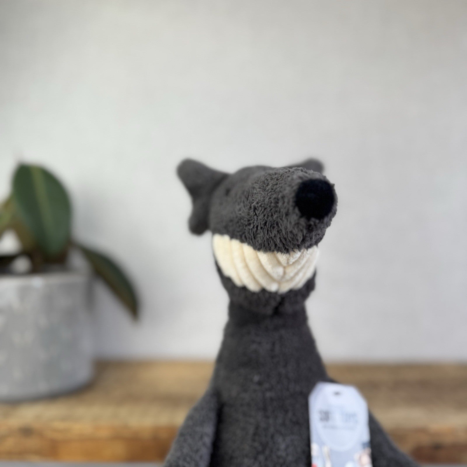 Jellycat Medium Toothy Rat - Large Black/Grey Rodent Smiling Rare Retired 16”