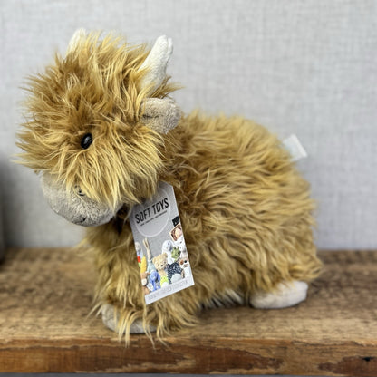 Jellycat Medium Truffles Highland Cow - Orange Fluffy Pillow Vintage Plush 14”