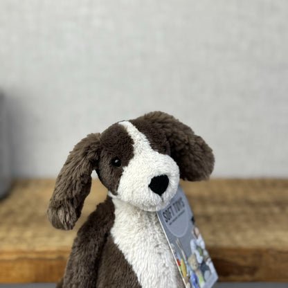 Jellycat Small Bashful Fudge Puppy - Brown Spaniel Bashful Dog Beanie Plush 8"