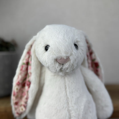 Jellycat Medium Bashful Blossom Cream Bunny Berry - Cream Bunny Pink Ears NWT 