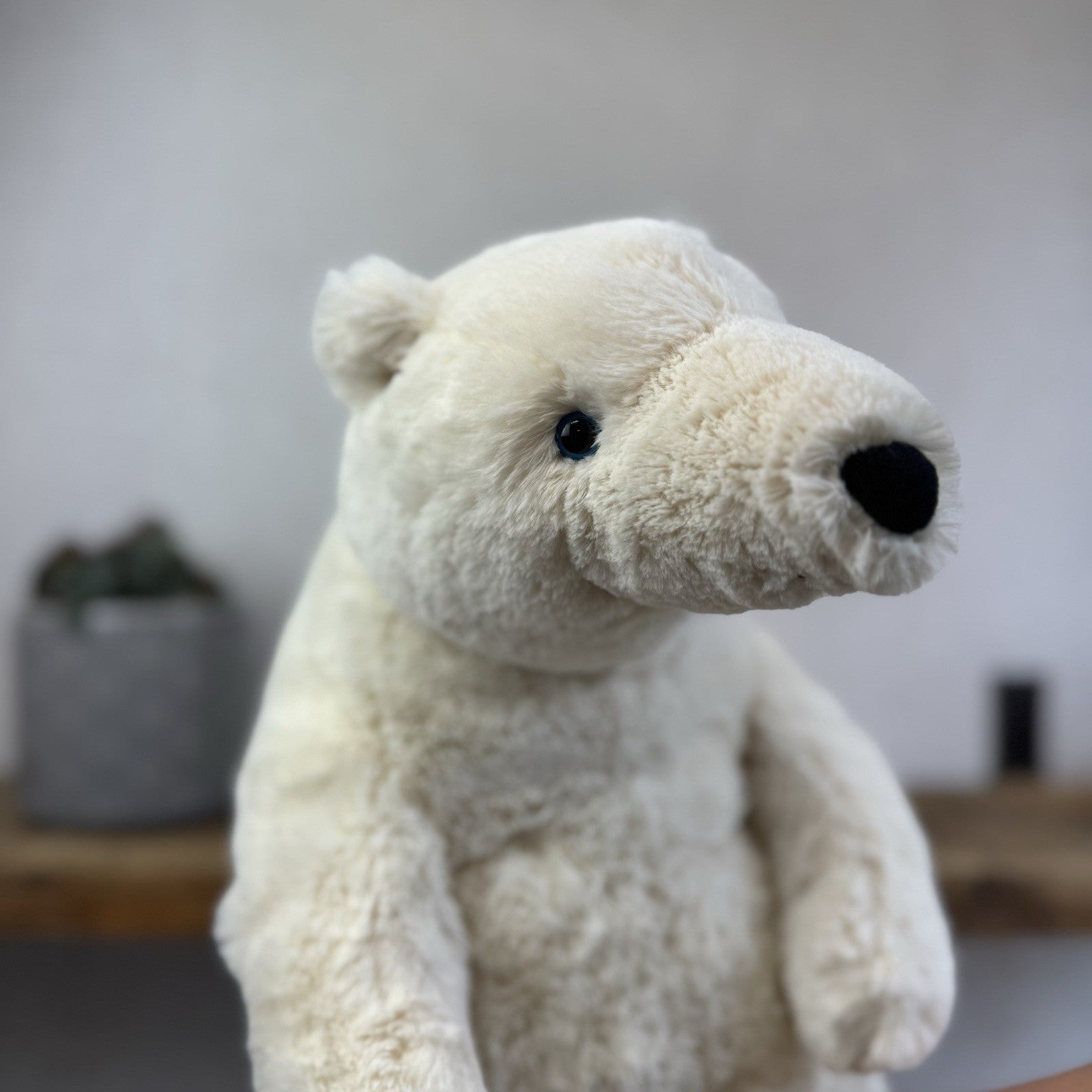 Jellycat Large Elwin Polar Bear - White Sitting Bear Plush Rare & Retired 16”