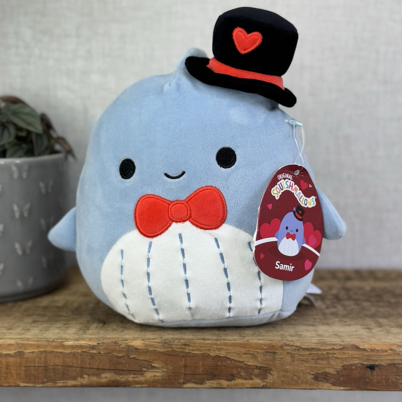 Squishmallow Samir The Whale Valentines Sea Creature Cute With Tags 7.5" 