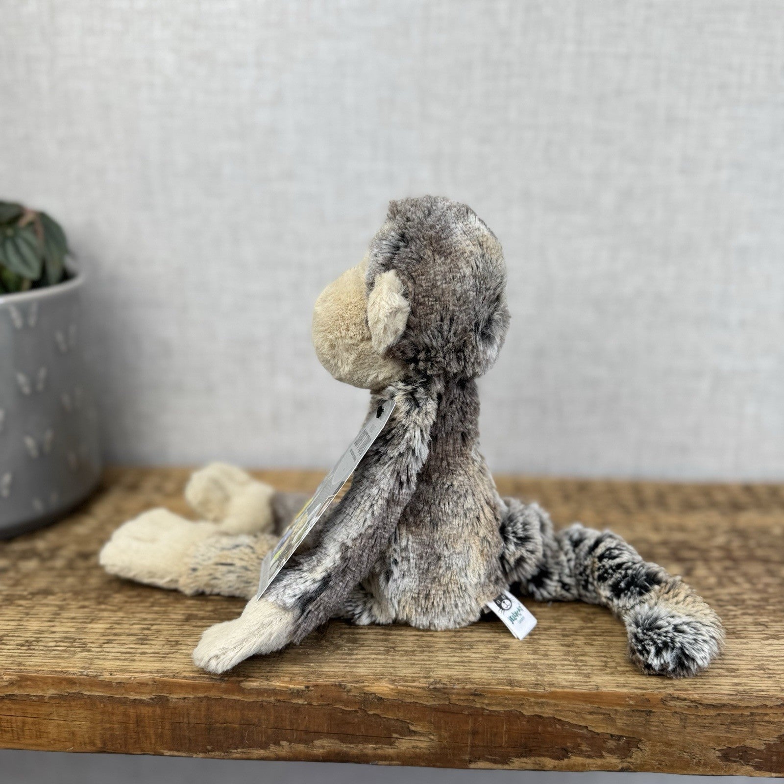 Jellycat Small Mattie Monkey - Woodland Grey/Brown Mix Monkey Beanie Plush 11"