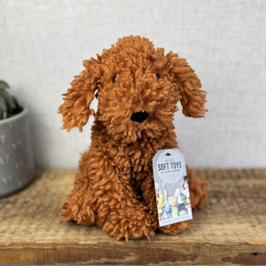 Jellycat Cooper Doodle Dog - Bronze Curly Haired Poodle Dog Beanie 10"