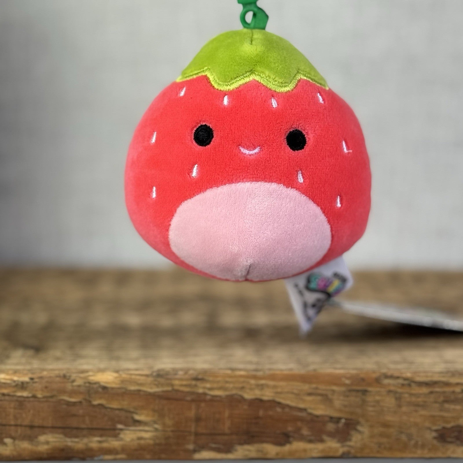Squishmallow Strawberry Clip Plush Keyring - Scarlet Strawberry Clip 4"