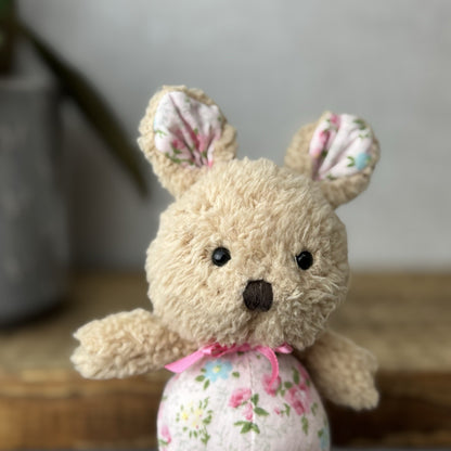 Jellycat Tiny Bonita Bunny Rabbit - Tiny Rabbit Floral Tummy & Bow Vintage 5”