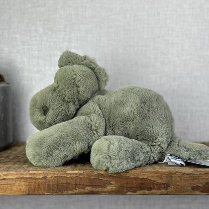 Jellycat Medium Huggady Dinosaur- Floppy Green Dino Plush Soft Toy Retired 10"