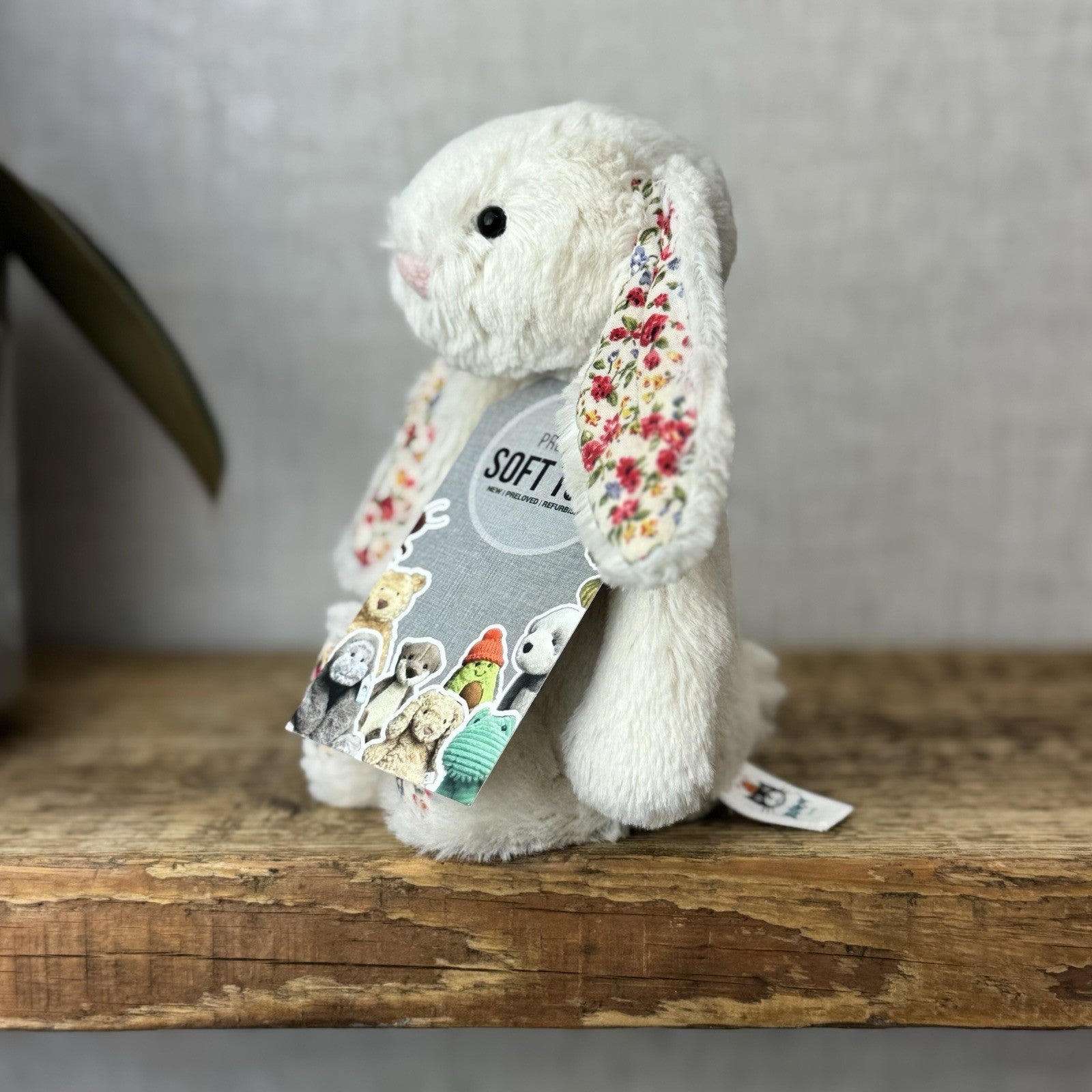Jellycat Small Bashful Cream Blossom - Cream Bunny Floral Ears & Feet 8”