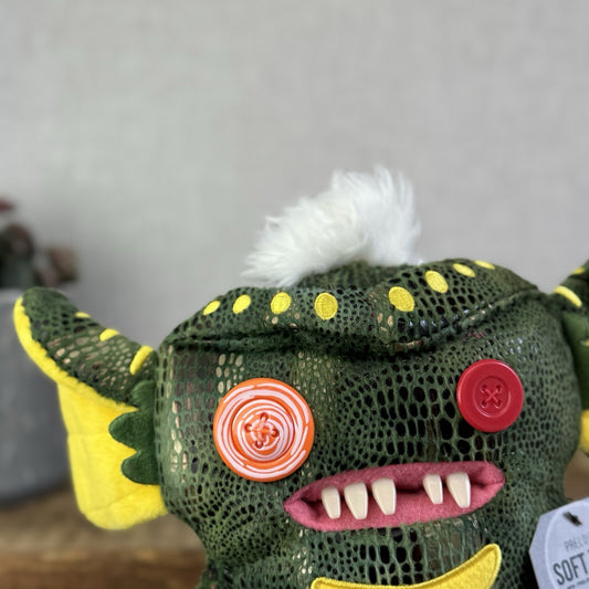 Fuggler Funny Ugly Monster Gremlins Soft Toy - Stripe Fuggler Green Scales Cute 