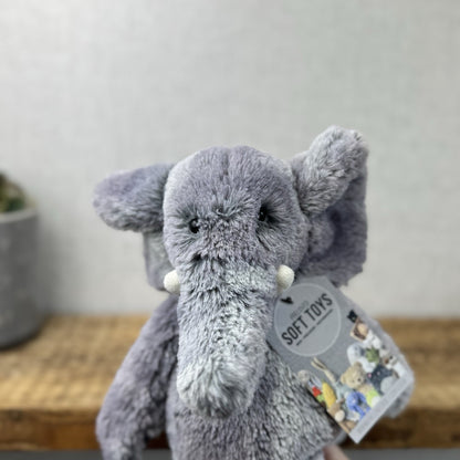 Jellycat Puddle Elephant - Blue/Grey Mix Elephant Super Soft Retired Medium 14"