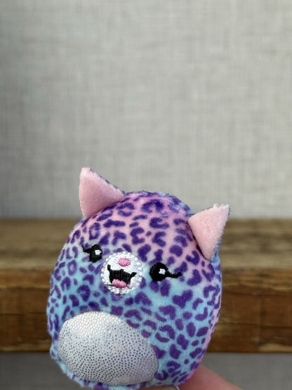 Squishmallow Squishville Kat The Leopard - Purple Glittery Leopard Mini Tiny 2”