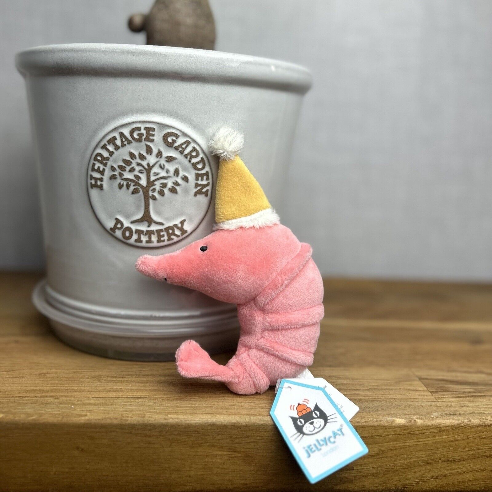 Jellycat Celebration Crustacean Shrimp Prawn Soft Toy Plush - Shrimp In Hat
