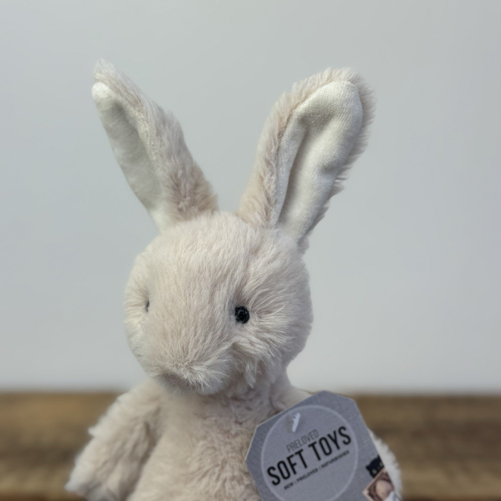 Jellycat Nibbles Bunny Beige - Rare/Retired Fluffy Bunny Small Size 10"