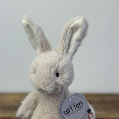 Jellycat Nibbles Bunny Beige - Rare/Retired Fluffy Bunny Small Size 10"