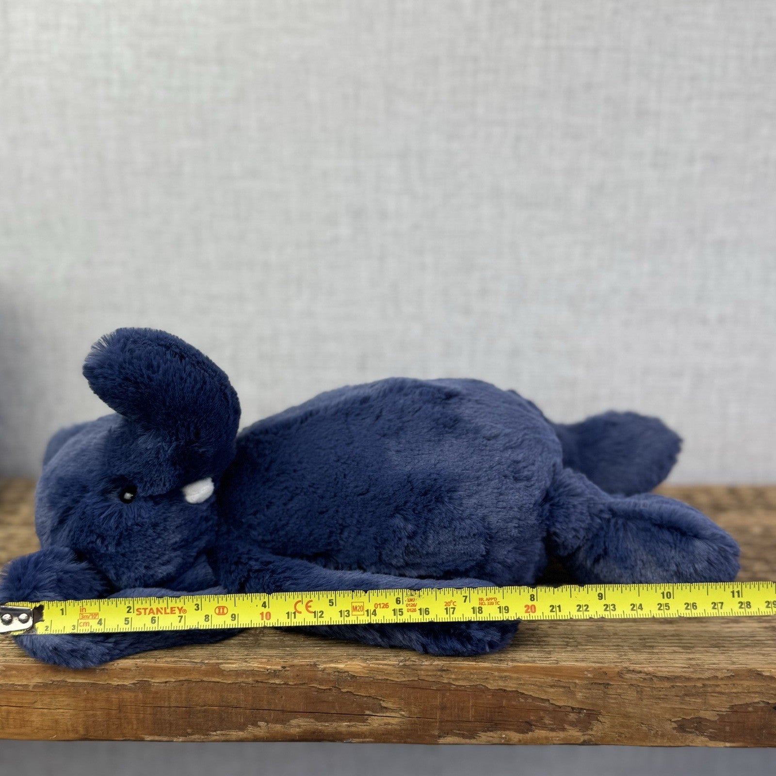 Jellycat Medium Bashful Navy Blue Elephant - Medium Blue With Tusks 12” BNWT