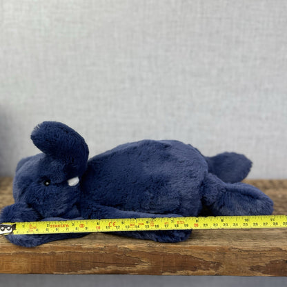 Jellycat Medium Bashful Navy Blue Elephant - Medium Blue With Tusks 12” BNWT