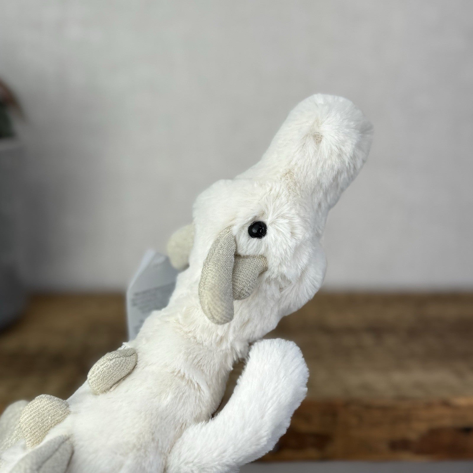 Jellycat Little Snow Dragon - White Dragon Laying Soft Toy Retired New With Tags