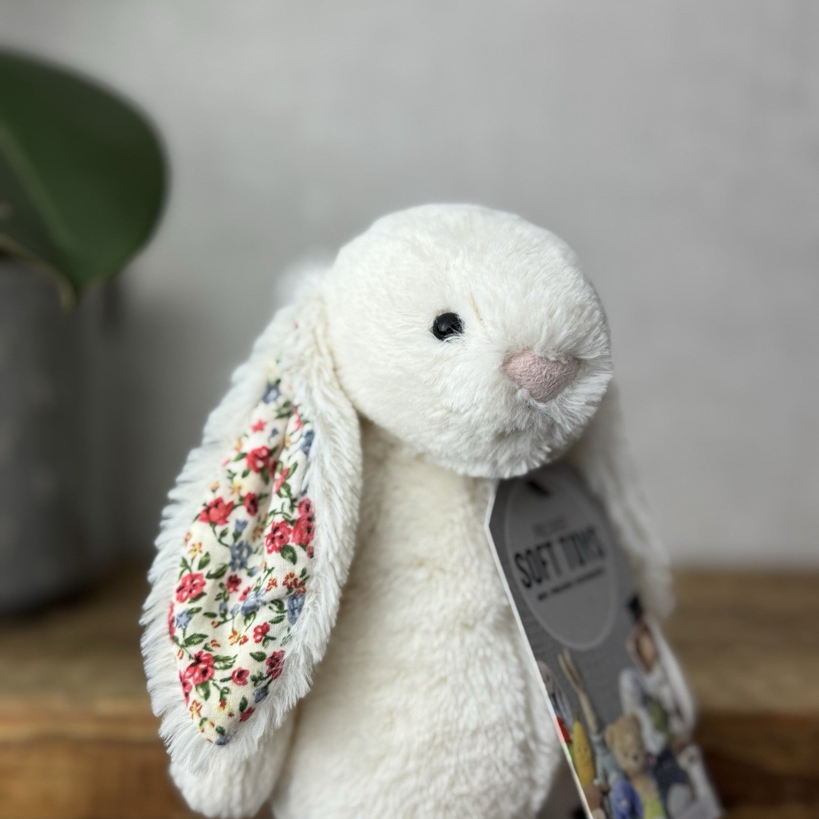Jellycat Small Bashful Cream Blossom - Cream Bunny Floral Ears & Feet 8” (#2)