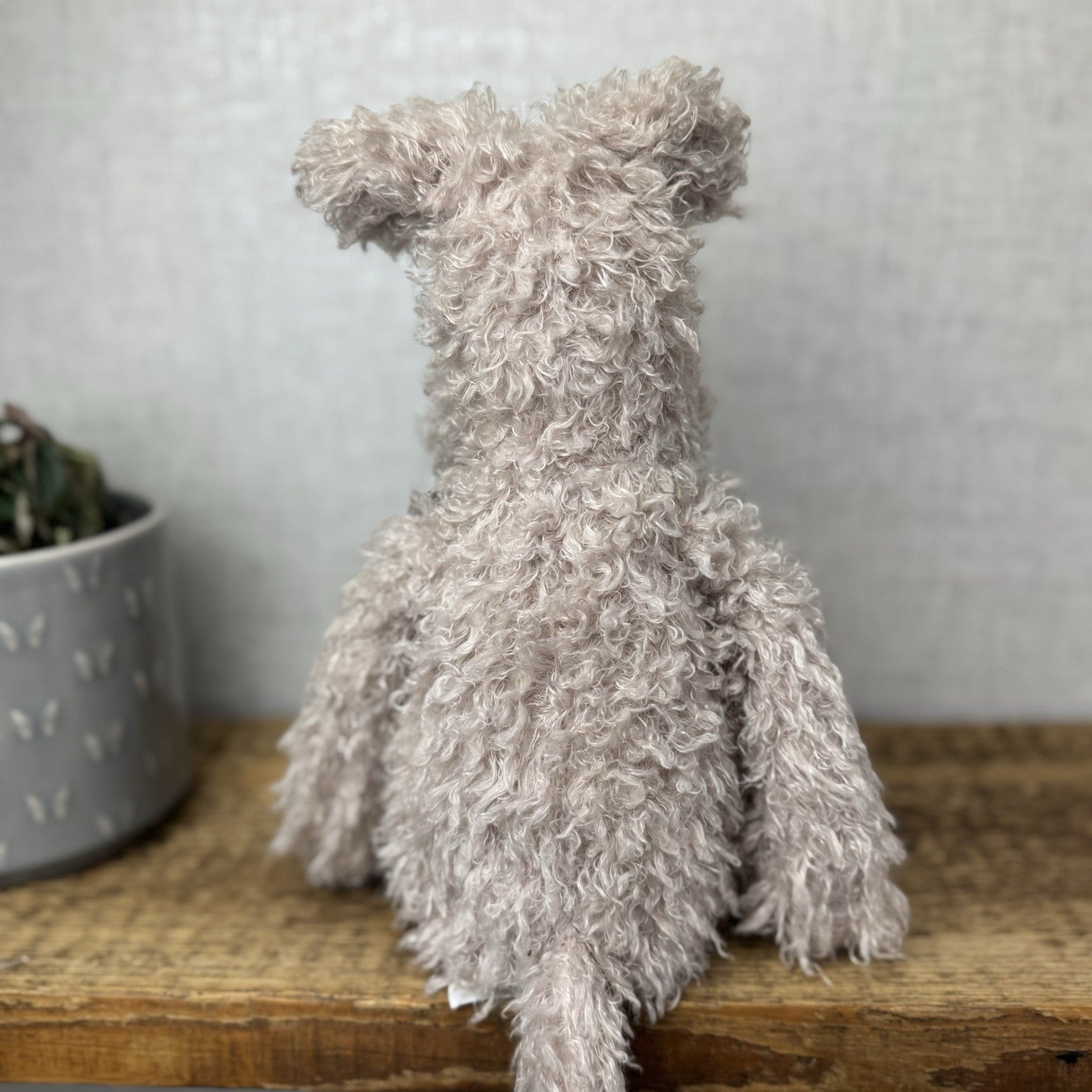 Jellycat Large Scamp Pup - Curly Beige Terrier Soft Toy Beanie Vintage 18"