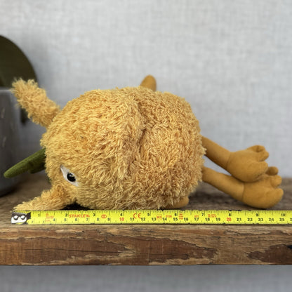 Jellycat Jubjub Yonnie - Yellow Curly Fur Alien Soft Toy - Monster/Alien 9”