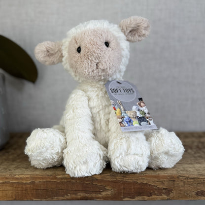 Jellycat Medium Fuddlewuddle Lamb Beige Face Textured Sheep Beanie 9" (#2)