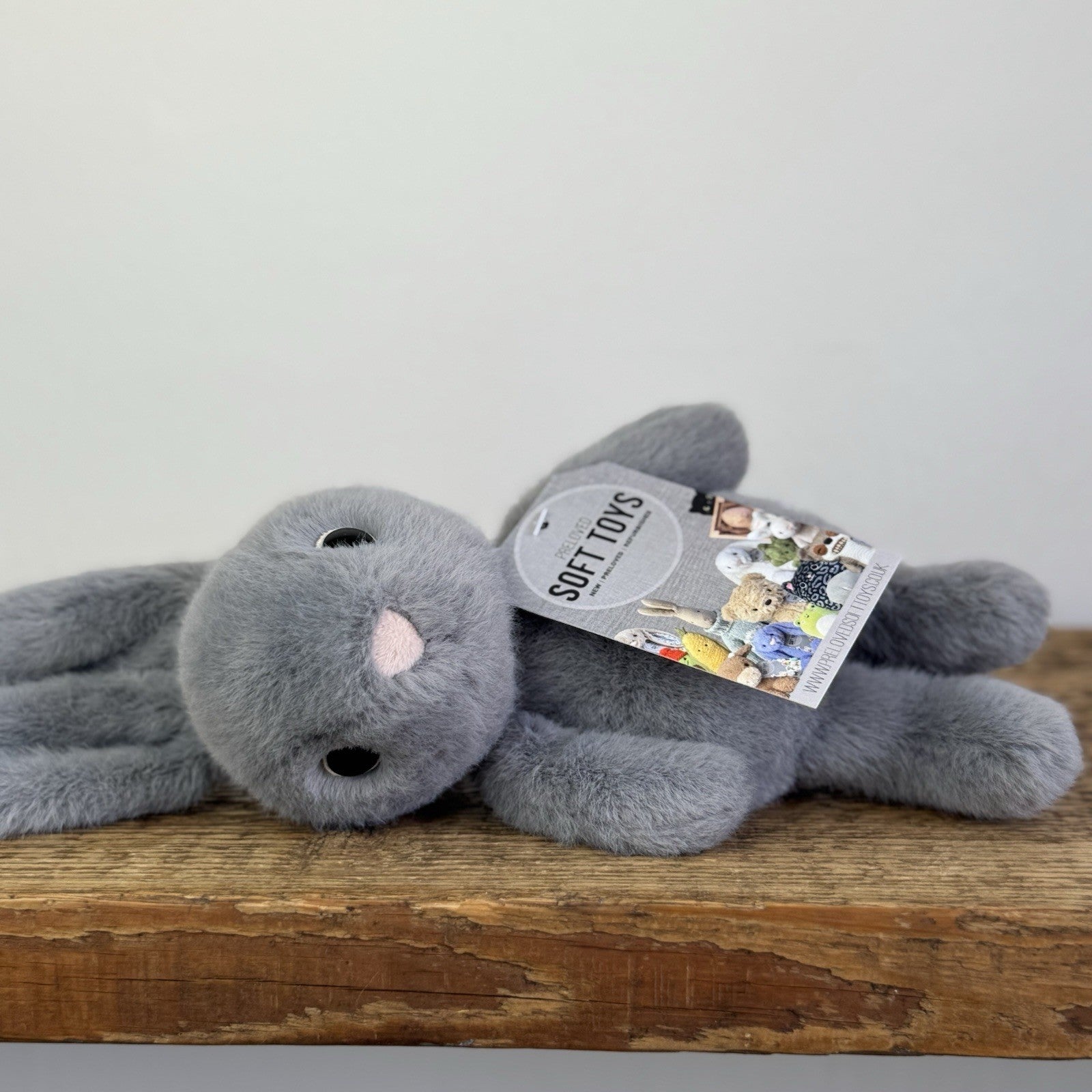Jellycat Fuzzle Bunny Rabbit - Small Grey Fluffy Soft Toy Rare Retired Small 8"